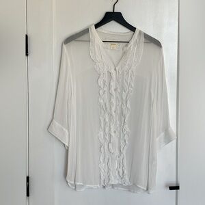 Sheer ruffled Maeve blouse. Like new!